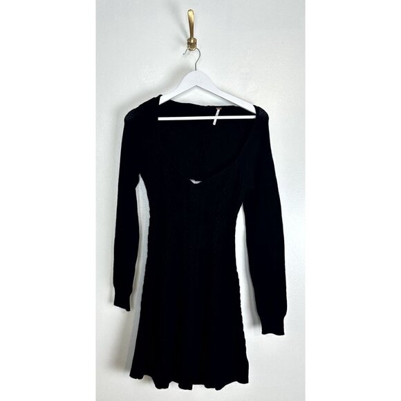 FREE PEOPLE Small World Mini Dress in Black Size Medium - Picture 5 of 14